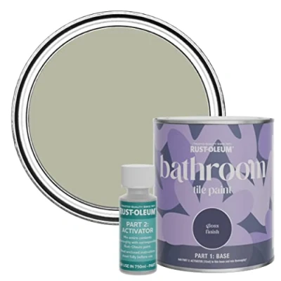 Image of Rust Oleum Brown Water Resistant Bathroom Tile Paint in Gloss Finish Tanglewood 750ml