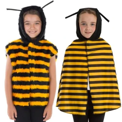 Image of Charlie Crow fur Bee costume for kids One size 3 8 Years.