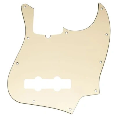 Image of Musiclily Pro 10 Hole Modern Style J Bass Pickguard for 4 String American Jazz Bass, 3Ply Cream