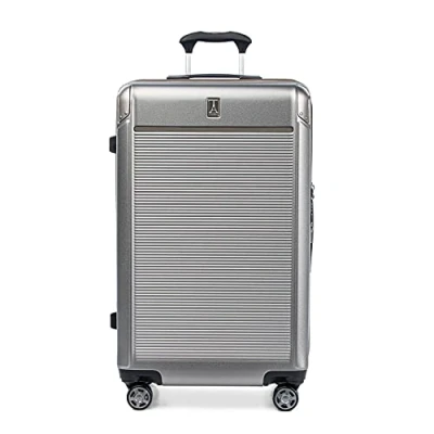 Image of Travelpro Platinum Elite Hardside Expandable Checked Suitcase, 8 Wheel Spinner, TSA Lock, Hard Shell Polycarbonate Metallic Sand, Large 77x46x35 cm