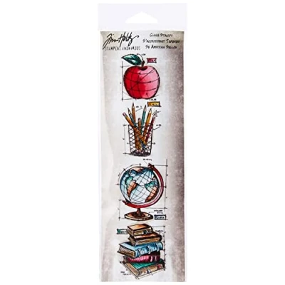 Image of Stampers Anonymous_AGW Schoolhouse Mini Blueprints Strip, Grey, 3&quot; by 10&quot;
