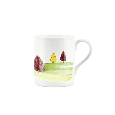Image of Purely Home Watercolour English Landscape Mug Oak Small Fine Bone China White Garden Coffee/Tea Present Gift Designs by Rhiannon Chauncey