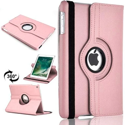 Image of 360 Leather Rotate Stand Case Folio Cover For Apple iPad Air 2 (2014) (Light Pink)