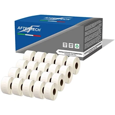 Image of Aftertech 20x 11355 19x51mm Compatible Adhesive Labels Rolls (500 Labels/roll = 10000 Total) for Dymo LabelWriter Seiko SLP LabelWriters Printers S0722550 20x11355