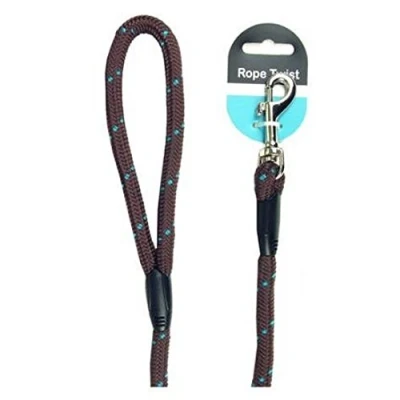 Image of Rosewood Rope Twist Lead, 64 inch, Brown/ Teal