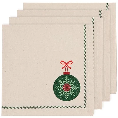 Image of Now Designs Good Tidings Cotton Napkins 18x18 inch, Set of 4