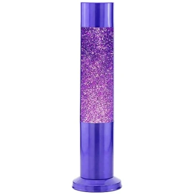 Image of Nova Colour Glitter 15&quot; Sensory Lamp (Purple) with Purple Liquid, Silver and