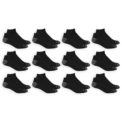 Image of Fruit of the Loom Men&#039;s Dual Defense Low Cut Socks (12 Pack) Casual, Black, 37.5 46 EU (Pack 12)