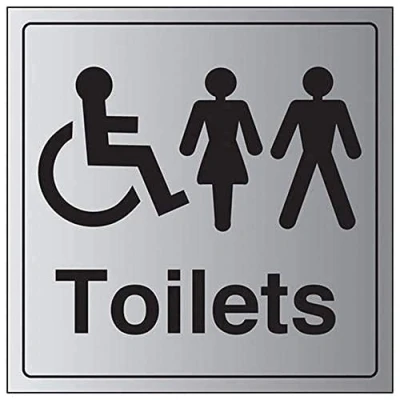 Image of V Safety General Door Disabled/Gents/Ladies Toilet Sign 200mm x 1.6mm Alu Rigid Plastic