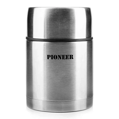 Image of Pioneer Vacuum Insulated Leakproof Soup/Food Flask, 8 Hours Hot 24 Cold, Stainless Steel, 700 ml