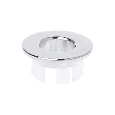 Image of fatteryu Bathroom Basin Sink Overflow Cover Six foot Round Insert Chrome Ring Hole Cap