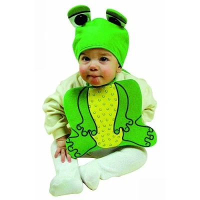 Image of Baby Froggy Set Bonnet &amp; Bib Accessory for Fancy Dress