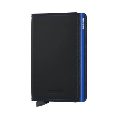Image of Secrid Wallet Slim Matte, Matte Black &amp; Blue, One size