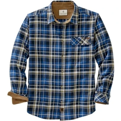 Image of Legendary Whitetails Men&#039;s Buck Camp Flannel, Long Sleeve Plaid Button Down Casual Shirt, Corduroy Cuffs, Liberty Gold Plaid, Large