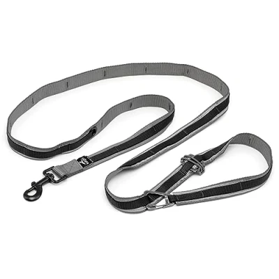 Image of Quantum V2 6 in 1 Dog Leash, Multi Use Lead for Walking &amp; Running, Adjustable, Hands Free Option, Black