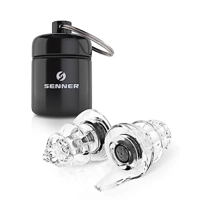 Image of Senner MotoPro Reusable Hearing Protection Ideal Ear Plugs for Motorcyclists with Aluminium Container, Especially Light Protectors to wear, Reduce Wind Noises, Traffic Remains Audible (SNR 17dB)