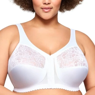 Image of Glamorise Full Figure Plus Size MagicLift Front Closure Support Bra Wirefree #1200 White