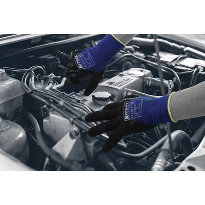 Image of Nitrex 270NFP Work and Safety Gloves, Bag of 10 Pairs, Size 7 Nylon General Handling Gloves with 3/4 Sandy Nitrile Coating