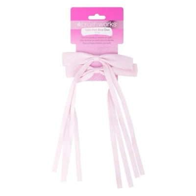 Image of Brushworks Satin Hair Bow Duo Pink
