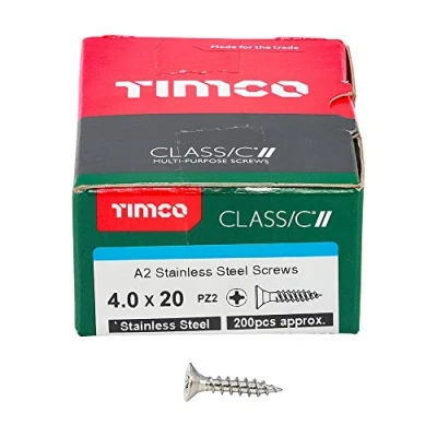 Image of TIMCO Classic Multi Purpose Screws 4.0 x 20 A2 Stainless Steel Box of 200