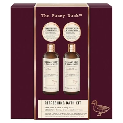 Image of Baylis &amp; Harding The Fuzzy Duck Bergamot, Hemp Sandalwood Men&#039;s Refreshing Bath Kit Gift Set (Pack of 1) Vegan Friendly