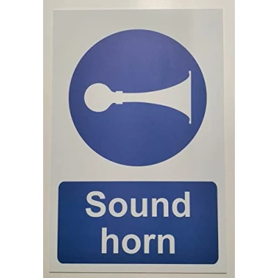 Image of Sound Horn Safety Sign Self Adhesive Sticker (300mm x 200mm)