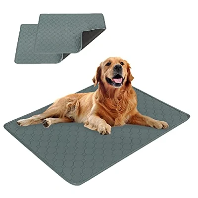 Image of EASTLION Washable Dog Mat,Non Slip Reusable Puppy Pads for Dogs,Super Absorbent Waterproof Mat Pee Dogs Indoor Outdoor Car Travel Dogs,Cats(2 PCS 23.6x17.7 inch) S Grey