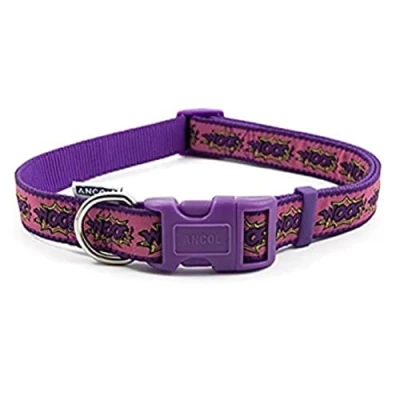 Image of Ancol Pink Woof Dog Collar, 45 70 cm