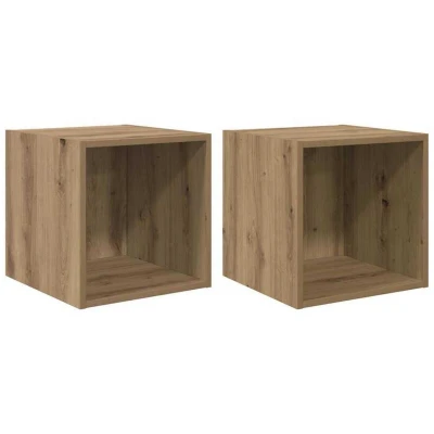 Image of vidaXL Wall Cabinets 2 Pack in Artisan Oak, 37 x cm Engineered Wood