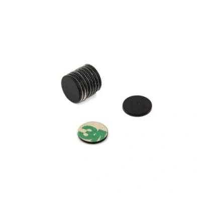Image of Adhesive N42 Black Epoxy Magnet for Arts, Crafts, Model Making, DIY, Hobbies, Office and Home 10mm dia x 1mm 0.58kg Pull South Pack of 10