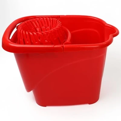 Image of DIVCHI Mop Bucket Lightweight &amp; Portable Floor Cleaning Mopping With Removable Wringer Carry Handle Convenient Pouring Spout (RED)