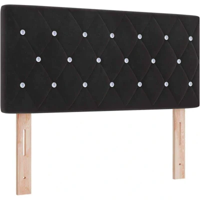 Image of vidaXL Headboard Crystal Button Tufted Black 90 cm Velvet