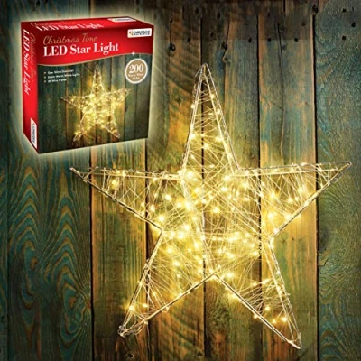 Image of Christmas Workshop 3D Metal Star 200 Warm White LED Lights