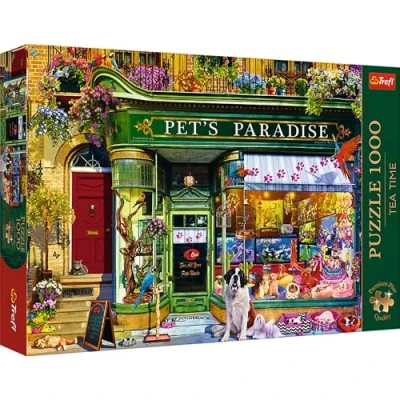 Image of Trefl Premium Plus Quality Tea Time Puzzle Paradise of Animals 1000 Pieces, Series Painted Nostalgic Images, for Adults and Children from 12 Years