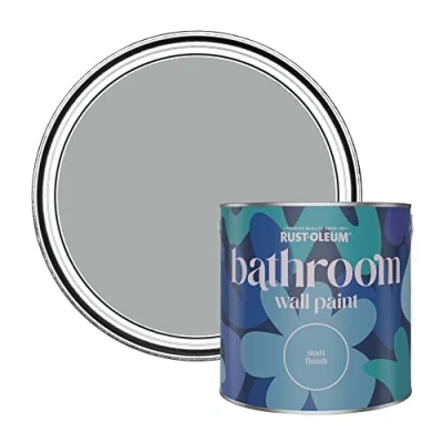 Image of Rust Oleum Grey Water Resistant Bathroom Wall &amp; Ceiling Paint Dove 2.5L