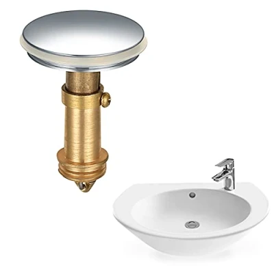Image of Pop Up Sink Plugs, Bathroom Push Drain Stopper 38mm Click Clack Plug Sprung Stopper, Basin Button Plugs for Kitchen Washbasin Bath, Solid Brass Chrome Plating