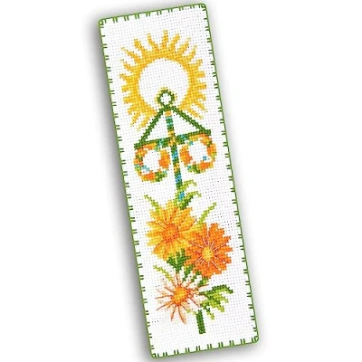 Image of Midsummer Counted Cross Stitch Bookmark Kit Midsommar DIY Hand Embroidery Set for Adults