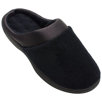 Image of Isotoner Womens Microterry Hoodback W/Satin Trim Black Size: 6.5 7