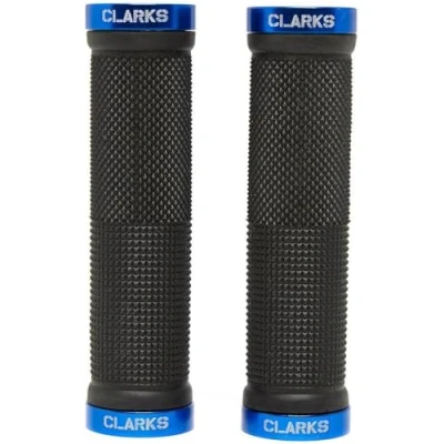 Image of Clarks Vice Lock On Handlebar Grip Black with Blue Anodised End