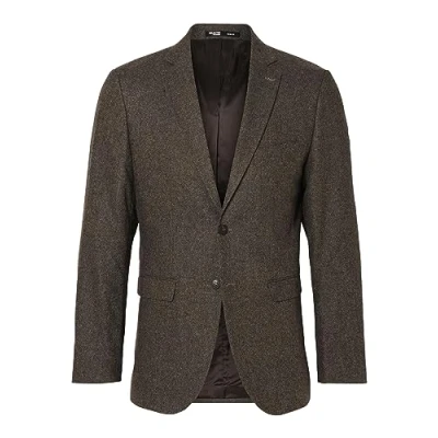 Image of Selected Homme Men&#039;s Slhslim ISAC Brown Struc BLZ B Noos Jacket Blazer, Brownie, 38R