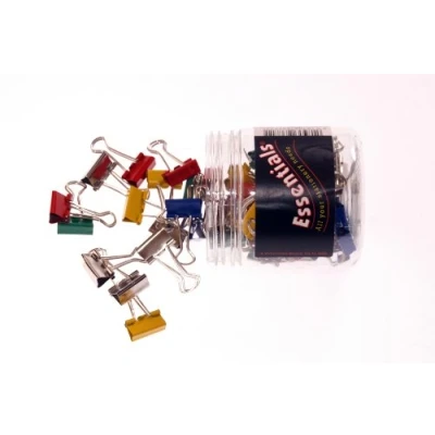 Image of Whitecroft Essentials 23771 Tubs 19mm Fold Back Clips Assorted Colours (Pack of 50)