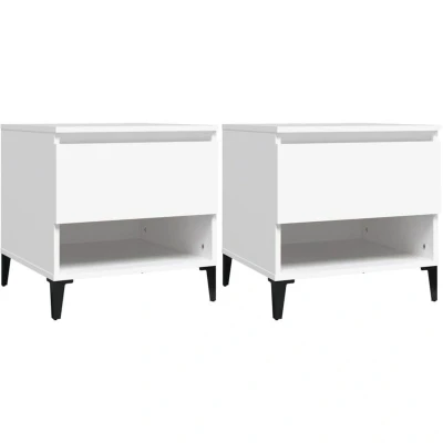 Image of vidaXL Side Tables 2 pcs White 50x46x50 cm Engineered Wood