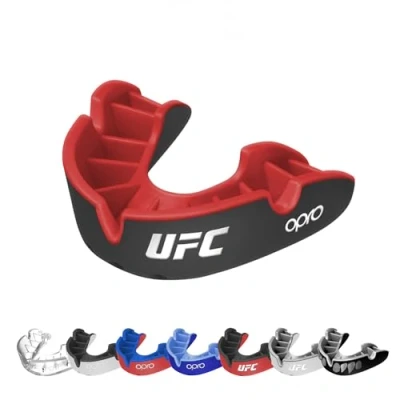 Image of OPRO Silver Level UFC Adult and Kids Sports Mouthguard with Case, Gum Shield Featuring Revolutionary Fitting Technology for UFC, MMA, Boxing, BJJ Other Combat (Black, Youth)