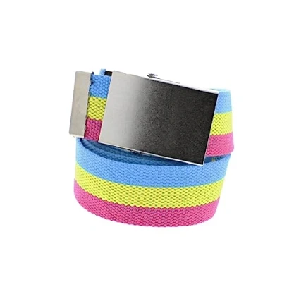 Image of Zac&#039;s Alter Ego Gay Pride Festival Equality Pansexual Webbing Canvas Belt with Slider Buckle