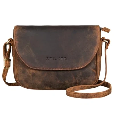 Image of STILORD &#039;Esther&#039; Ladies Handbag Shoulder Bag Leather Vintage Women&#039;s Classic Evening Small Party Genuine Leather, Colour:kreta brown