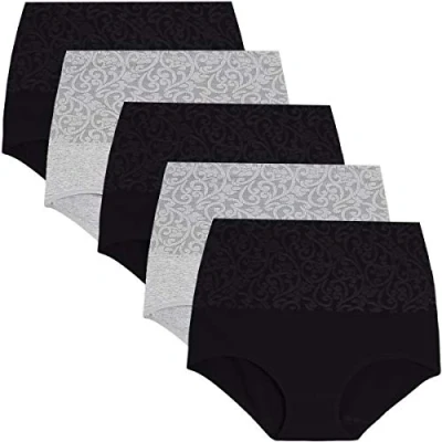 Image of YaShaer Women High Waist Cotton Knickers Briefs Tummy Control Underwear C Section Recovery Soft Stretch Panties Underpants