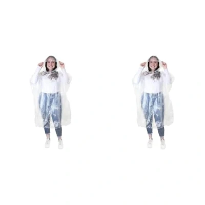 Image of eBuyGB Unisex Adult Mac Emergency Rain Waterproof Poncho, Transparent