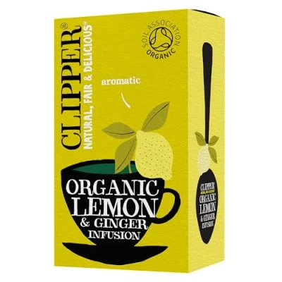Image of (3 PACK) Clipper Organic Lemon &amp; Ginger 20 Bag 3 PACK BUNDLE