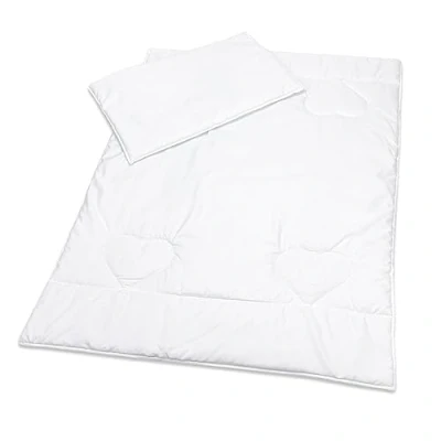 Image of Baby Comfort 135x100 cm Quilted Duvet &amp; Flat Pillow All Seasonal 2 Piece Set for Cot Bed