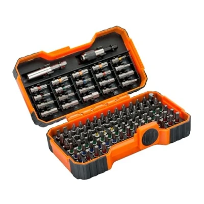 Image of Bahco BH59/S100BC 100 Pcs Bit Set For Slotted, Phillips, Pozidriv, Hexagon, Robertson nd Coloured TORX,TORX Tamper, Head Screws